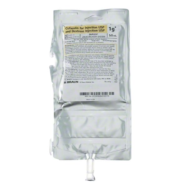 B. Braun Cefazolin Duplex Container for Injection USP and Dextrose Injection USP (24/Case)  1-Gram