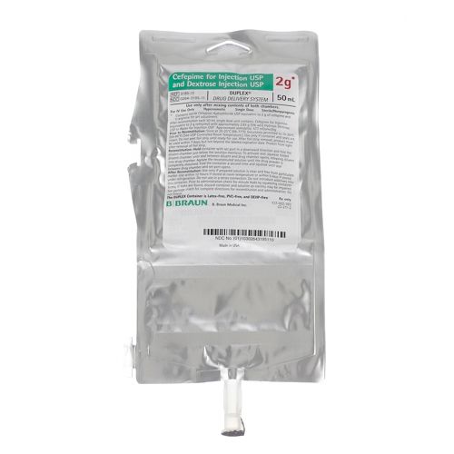 B. Braun Cefepime Duplex Container for Injection USP and Dextrose Injection USP (24/Case)  2 Grams