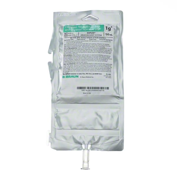 B. Braun Cefepime Duplex Container for Injection USP and Dextrose Injection USP (24/Case)  1 Gram