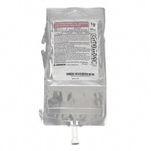 B. Braun CefTRIaxONE Duplex Container for Injection and Dextrose Injection (24/Case)  1 Gram