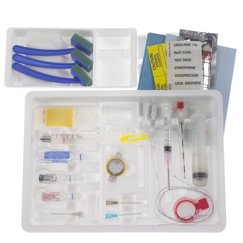B. Braun Continuous Epidural Tray Kits (10/Case)  CE18HKCD: 18 Ga x 90 mm Hustead, PERIFIX 20 Ga Clo