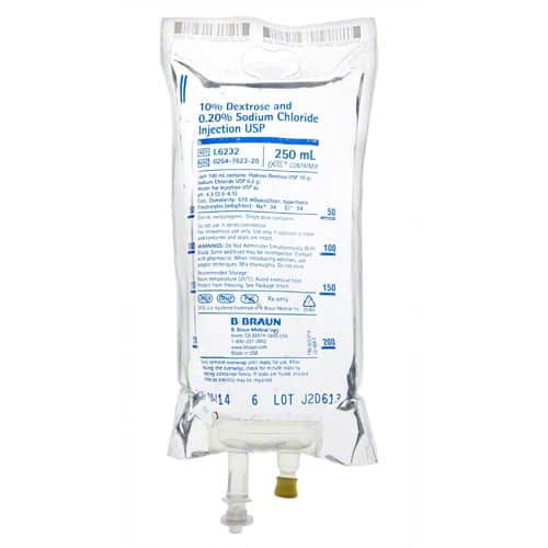 B. Braun Dextrose and Sodium Chloride Injections  10% Dextrose and 0.20% Sodium Chloride, 250 mL (24