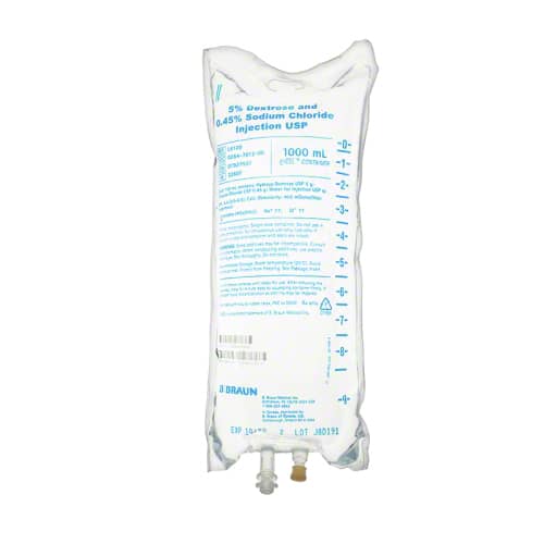 B. Braun Dextrose and Sodium Chloride Injections  5% Dextrose and 0.45% Sodium Chloride, 1000 mL (12