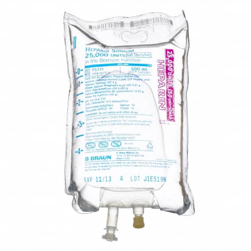 B. Braun Heparin Sodium Injections (24/Case)  25,000 Units Heparin in 5% Dextrose Injection, 50