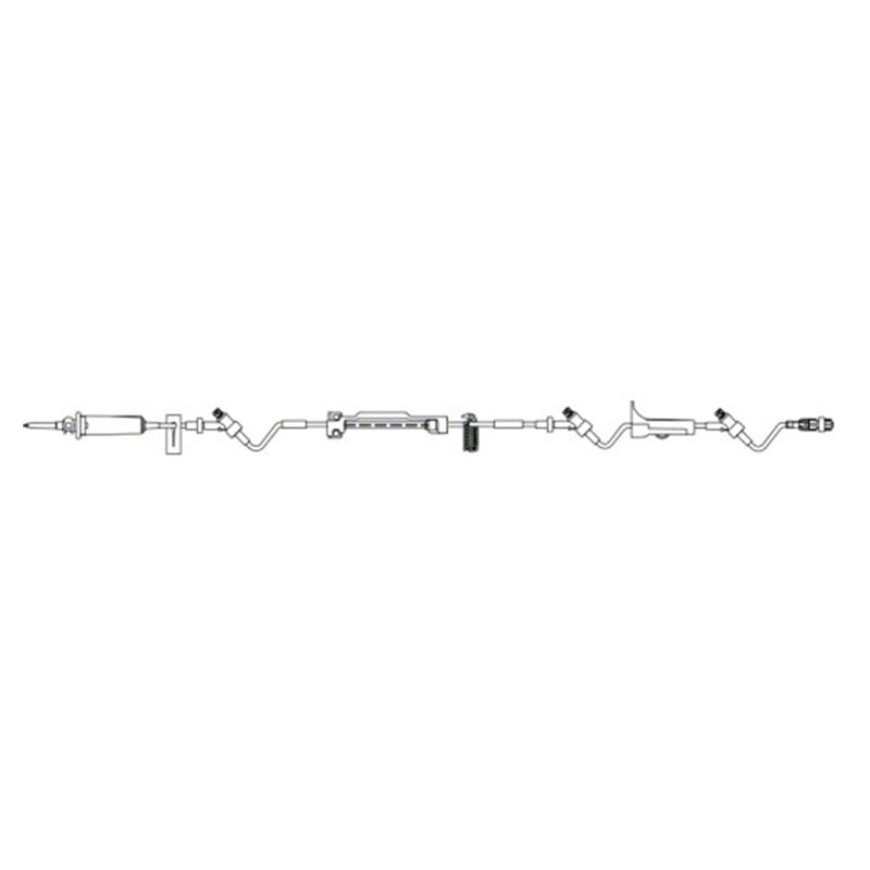 B. Braun Infusomat Space Pump Set with Anti-Siphon Valve  15 drops/mL, 23 mL Priming volume, 123 in Length,