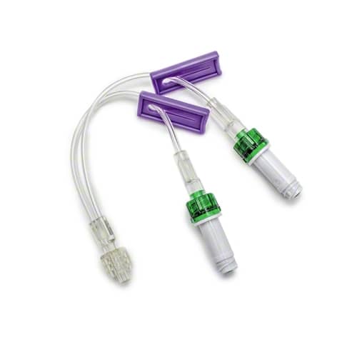 B. Braun InVision-Plus Neutral Displacement Needleless Connectors  White with 7" High Pressure Bifurcated Microbore E