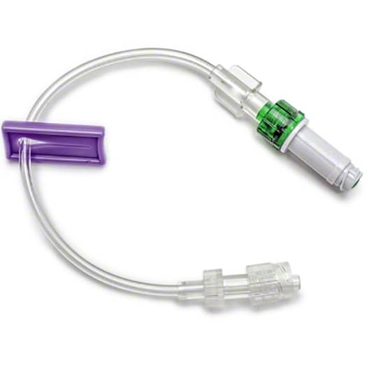 B. Braun InVision-Plus Neutral Displacement Needleless Connectors  White with 7" High Pressure Macrobore Extension Se