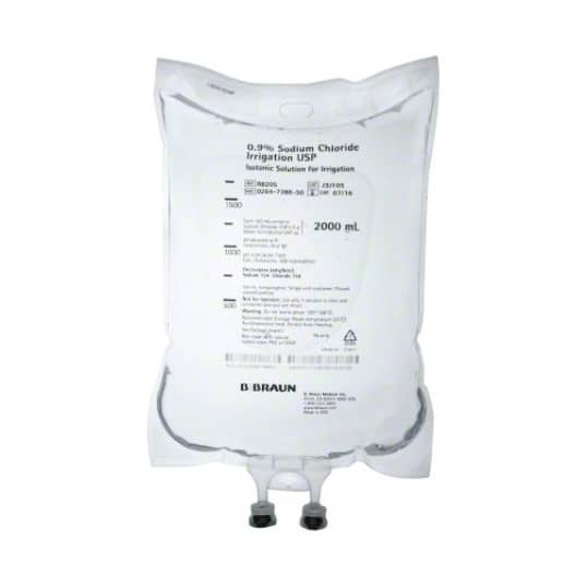 B. Braun Irrigation Solutions in Flexible Containers (4/Case)  0.9% Sodium Chloride Irrigation USP, 2,000 mL