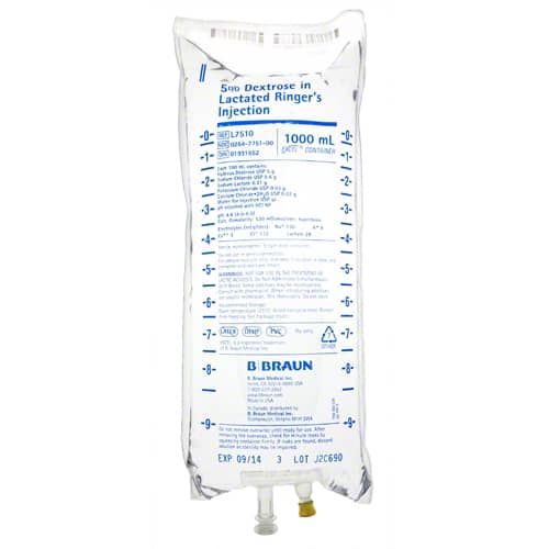 B. Braun Lactated Ringer's Injections  5% Dextrose, 1000 mL (12/Case)