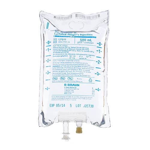 B. Braun Lactated Ringer's Injections  5% Dextrose, 500 mL (24/Case)
