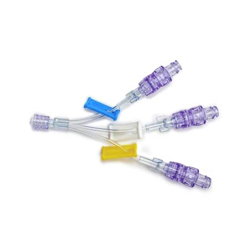 B. Braun Nexus TKO Anti-Reflux Needleless Connector (100/Case)  4" Removable Trifurcated Microbore Extension Set