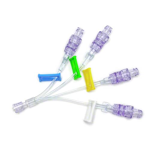 B. Braun Nexus TKO Anti-Reflux Needleless Connector (100/Case)  4" Removable Quadfurcated Microbore Extension Set