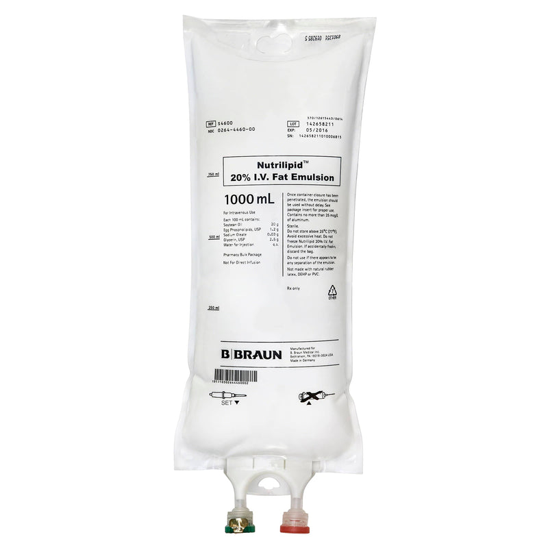 B. Braun Nutrilipid 20% Soybean Oil IV Fat Emulsion  1-000-mL-Flexible-Container-8-Case