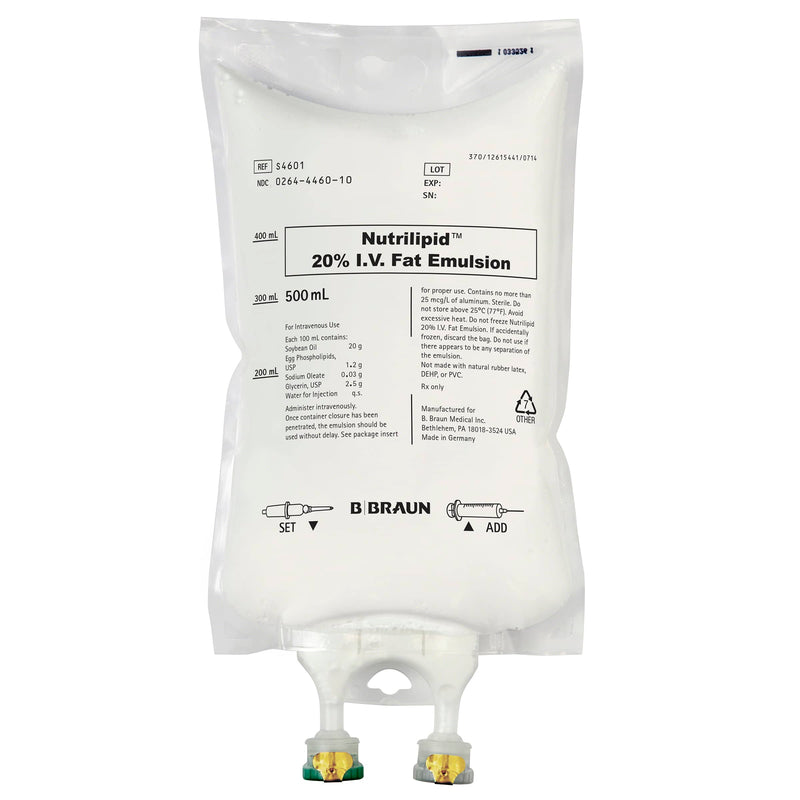 B. Braun Nutrilipid 20% Soybean Oil IV Fat Emulsion  500-mL-Flexible-Container-12-Case