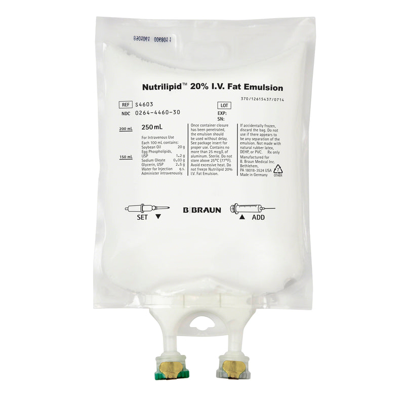 B. Braun Nutrilipid 20% Soybean Oil IV Fat Emulsion  250-mL-Flexible-Container-12-Case
