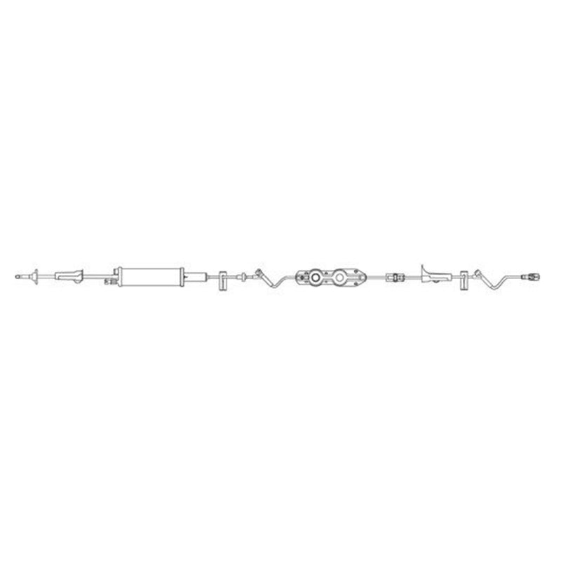 B. Braun Outlook Pump Burette Set - Measured Volume Solution Administration Set with SAFELINE Injection Sites & without Auto Shut Off - 60 drops/mL, 20 mL Priming volume, 114" (290 cm) Length