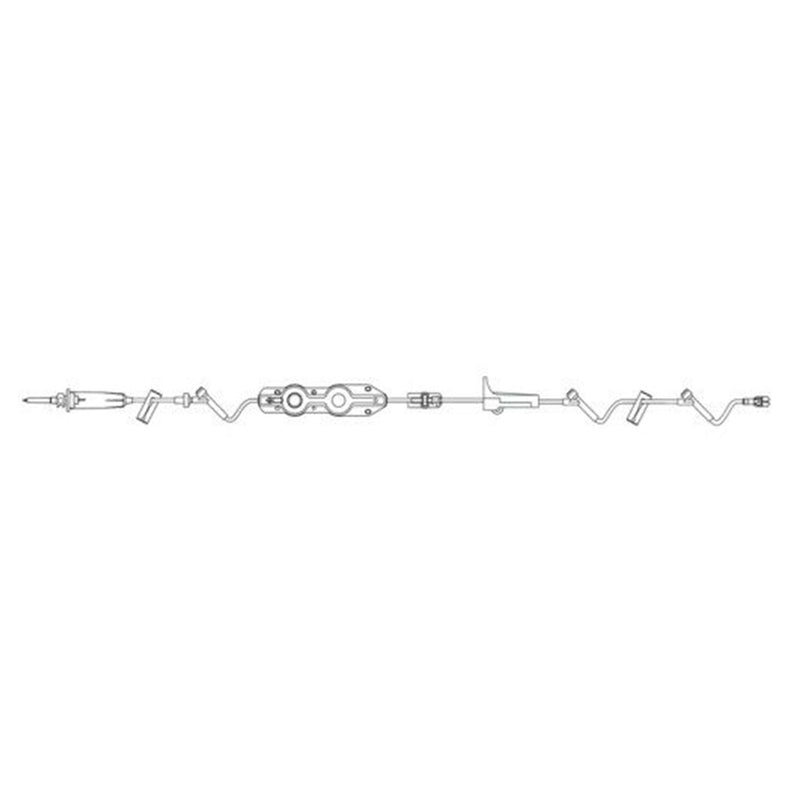 B. Braun Outlook Pump Primary IV Set - ADDitIV Primary Set with Pressure Limited Check Valve and SAFELINE Injection Sites - 60 drops/mL, 24.0 mL Priming volume, 120" (304.8 cm) Length