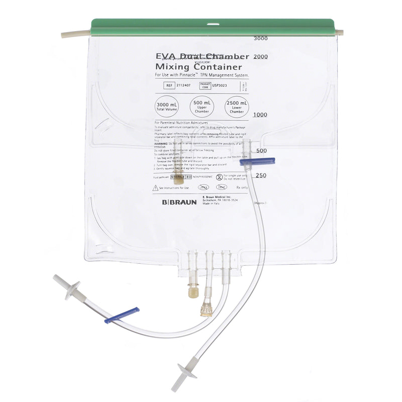 B. Braun PINNACLE Dual Chamber Mixing Container (28/Case)  PINNACLE 3000 mL (2500 + 500 DCB)
