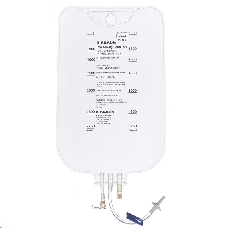B. Braun PINNACLE Single Chamber Mixing Container  EVA Formulation, 3000 mL (40/Case)