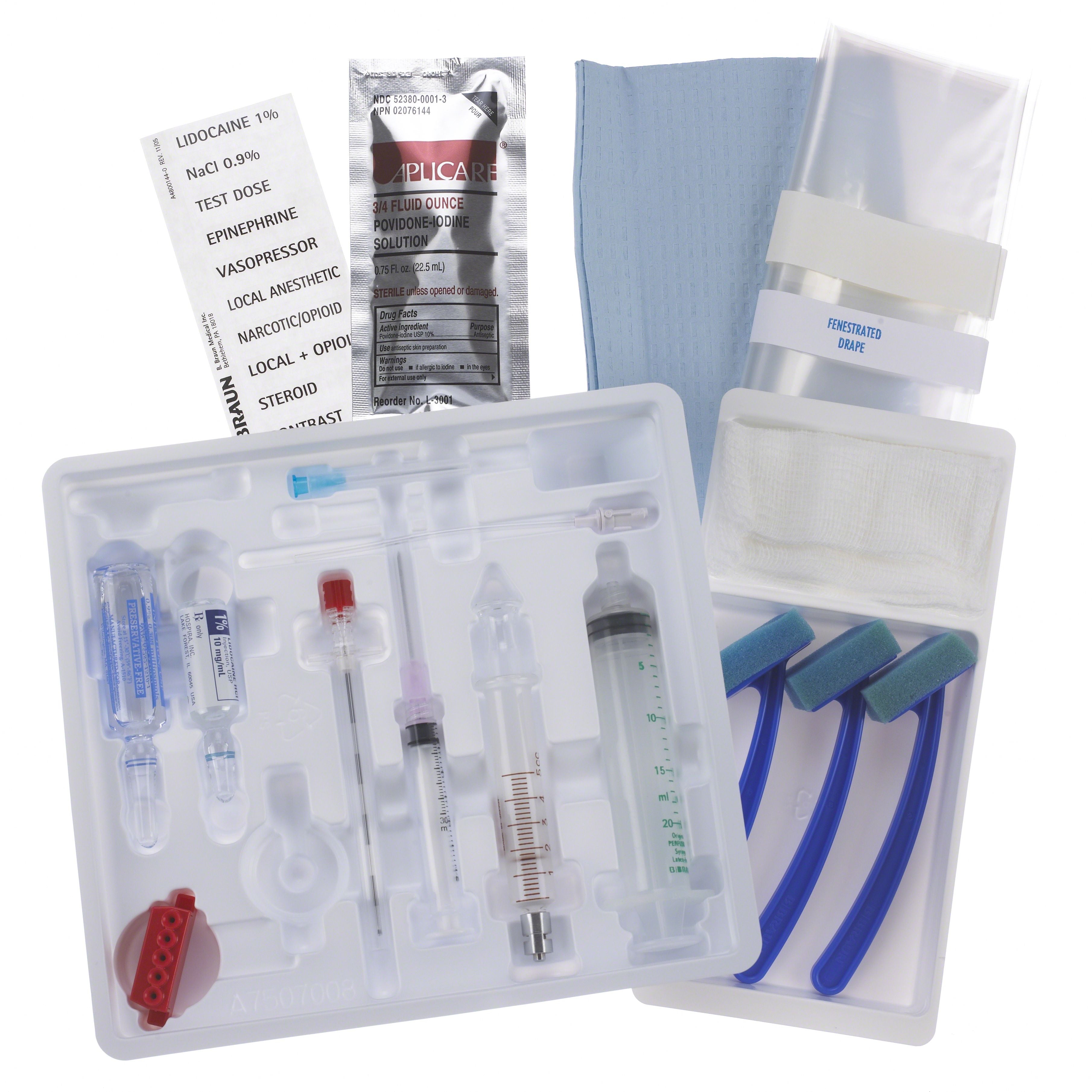 B. Braun Single Dose Epidural Tray Kits