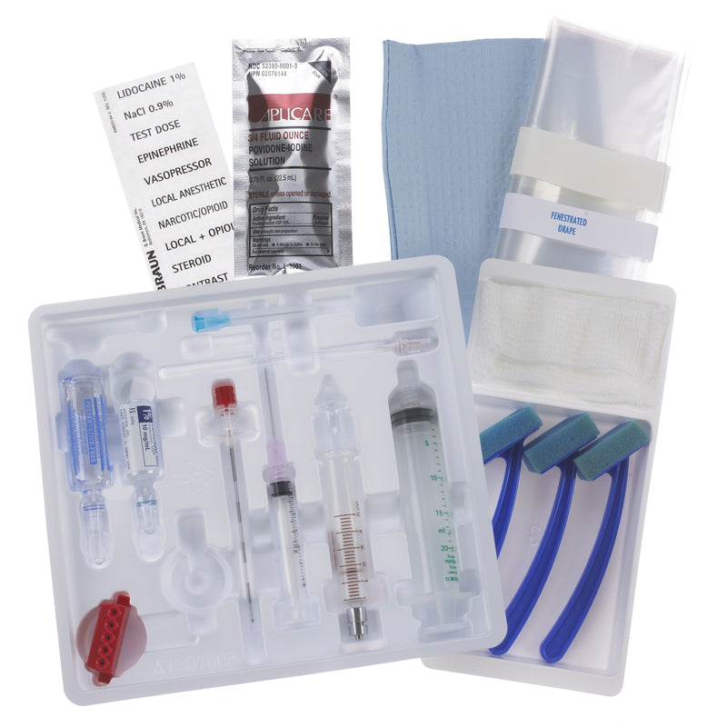 B. Braun Single Dose Epidural Tray Kits (10/Case)  SD18HD: 18 Ga x 3½ in. (90 mm) Hustead, 5 mL Glass