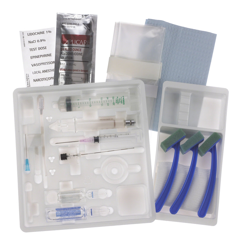 B. Braun Single Dose Epidural Tray Kits (10/Case)  SD22TD: 22 Ga x 3 in. (80 mm) Tuohy, 5 mL Glass Lu