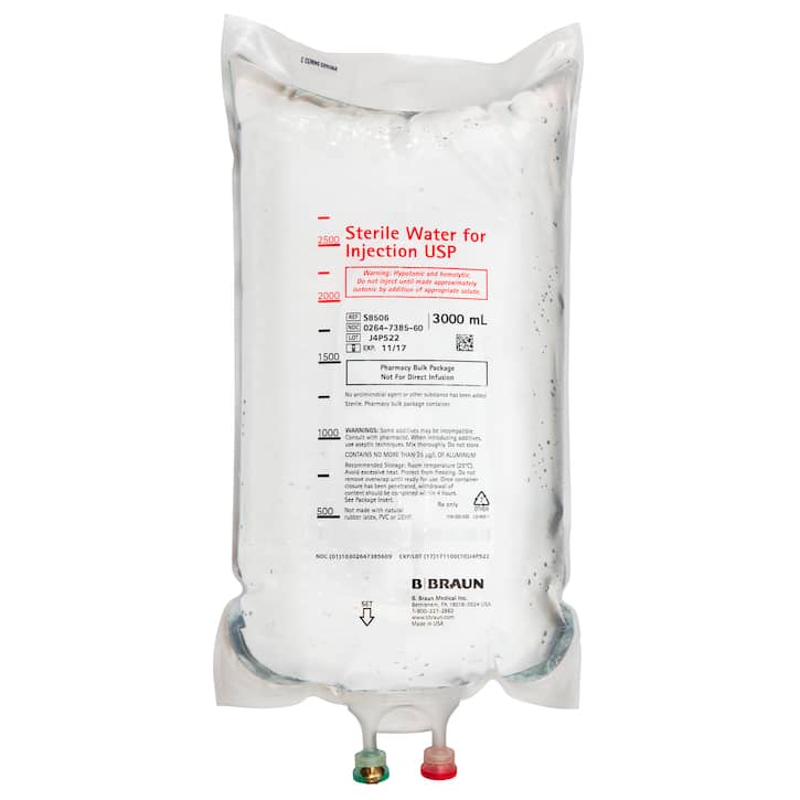 B. Braun Sterile Water for Injection  3000 mL (Pharmacy Bulk Pack TITAN XL Container / 4