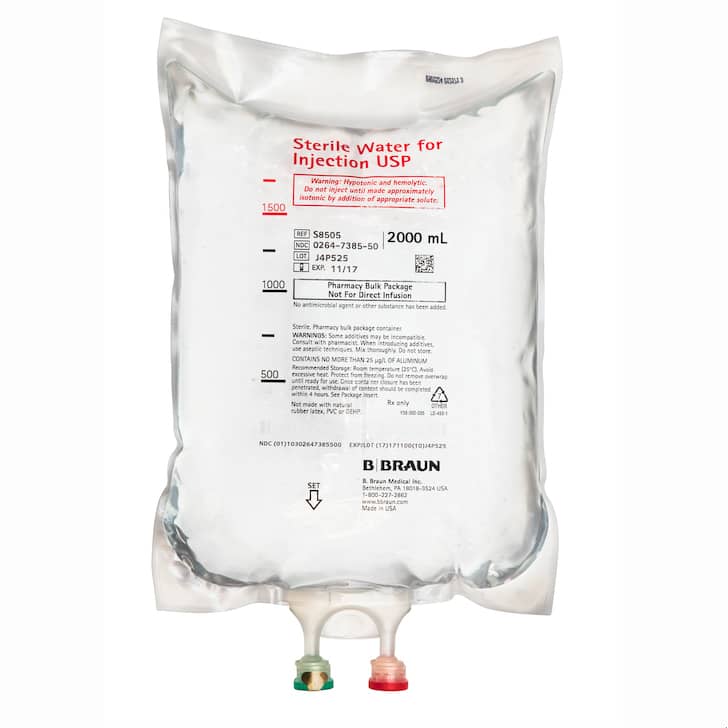 B. Braun Sterile Water for Injection  2000 mL (Pharmacy Bulk Pack TITAN XL Container / 4