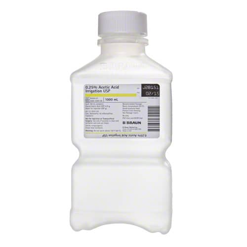 B. Braun Urologic Solutions in Plastic Irrigation Containers (16/Case)  0.25% Acetic Acid Irrigation USP, 1,000 mL