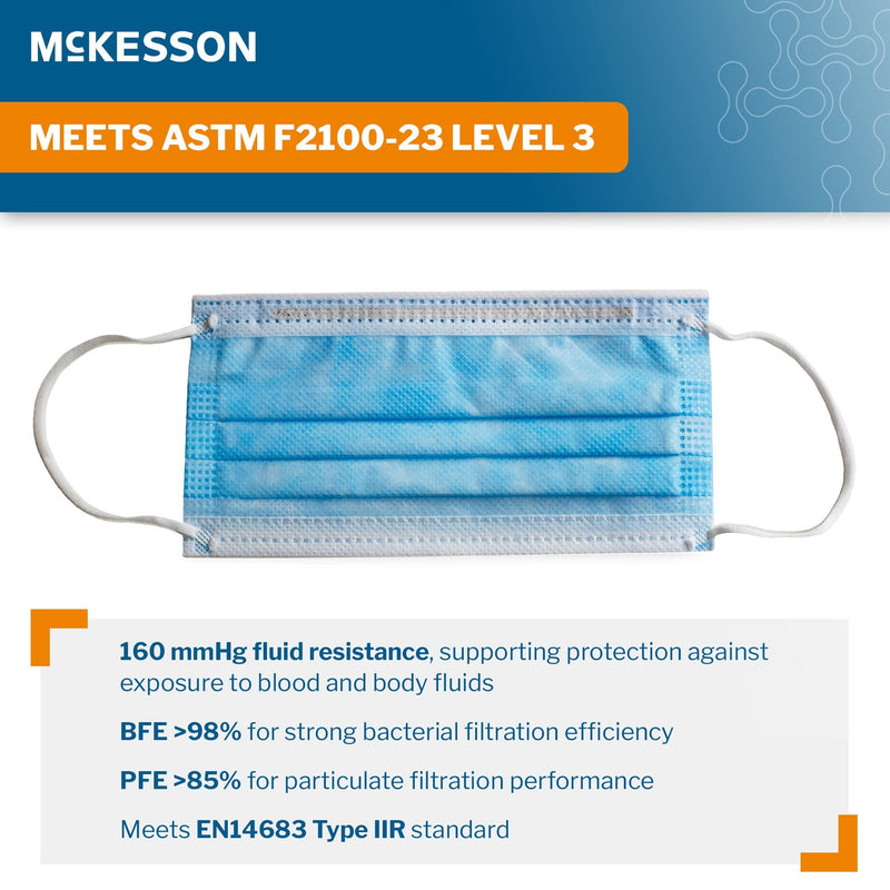 Procedure Mask McKesson Anti-fog Foam ASTM Level 3 Earloops One Size Fits Most (500/CS) 