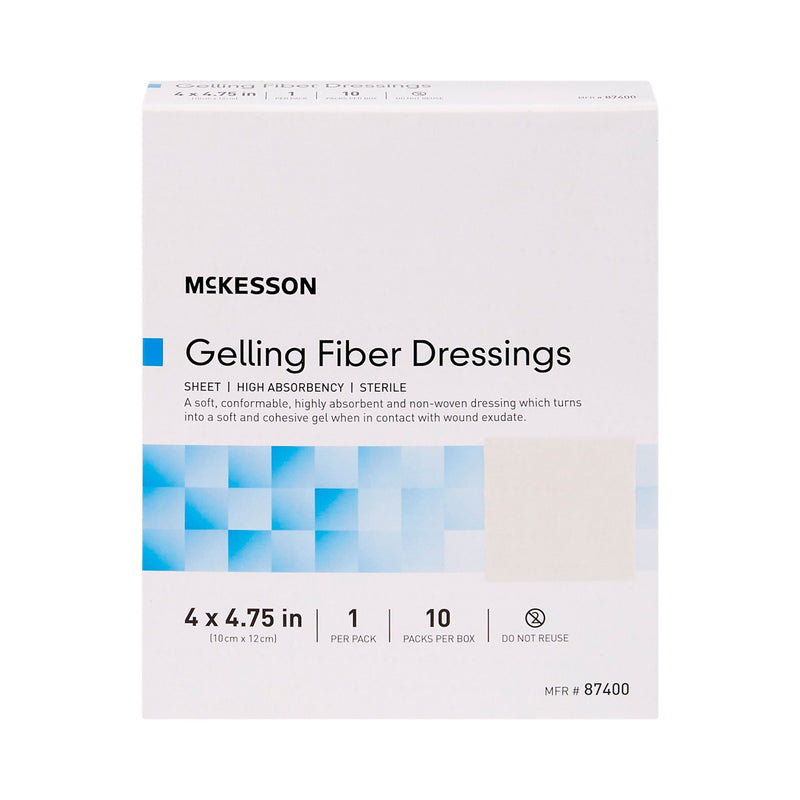 McKesson Gelling Fiber Wound Dressing, 4 x 4-3/4 Inch (Case of 100)