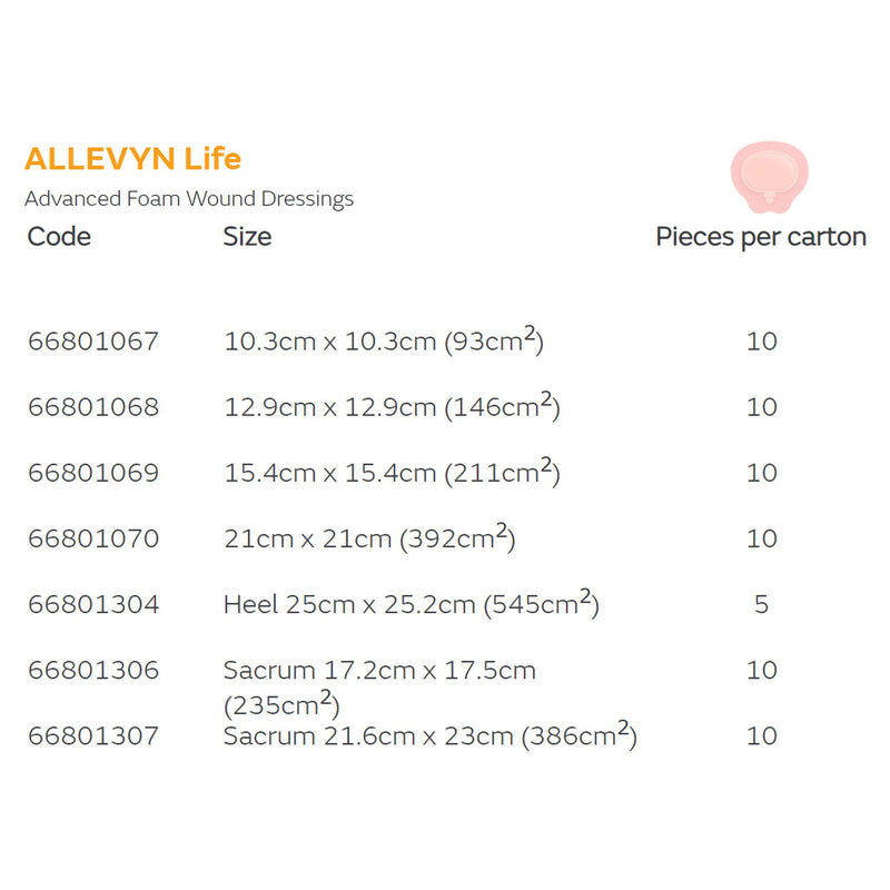 Allevyn Life Silicone Adhesive with Border Silicone Foam Dressing, 8½ x 9 Inch (Box of 10)