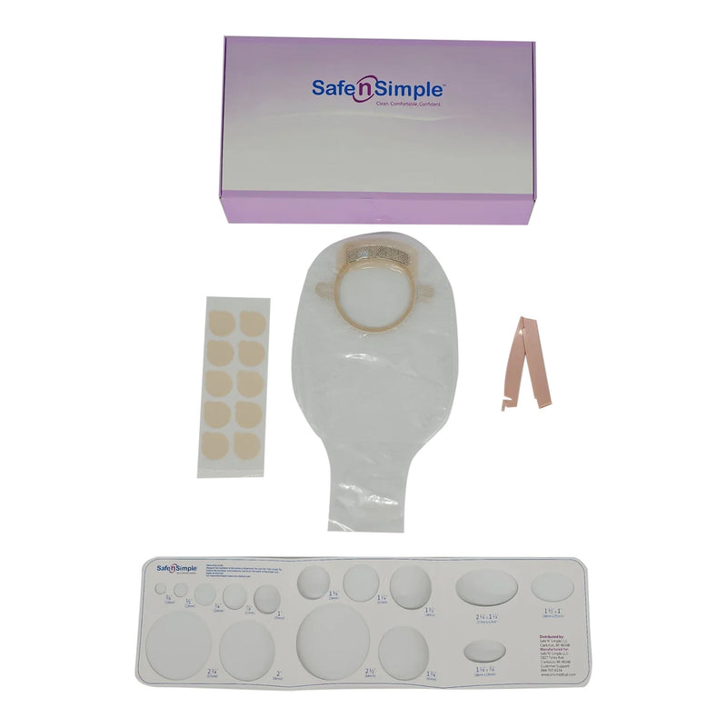 Ostomy Pouch Safe n Simple Two-Piece System 12 Inch Length Without Barrier Drainable (Case of 80)