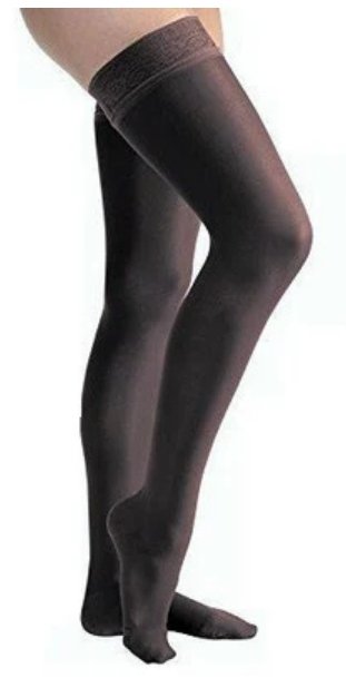 BSN Medical Compression Stocking Jobst Activa Thigh High Large Black Closed Toe 