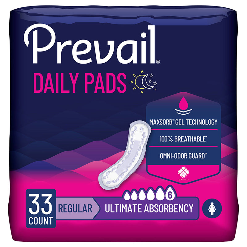 Prevail Daily Pads Ultimate Bladder Control Pad, 16-Inch Length (Case of 132)