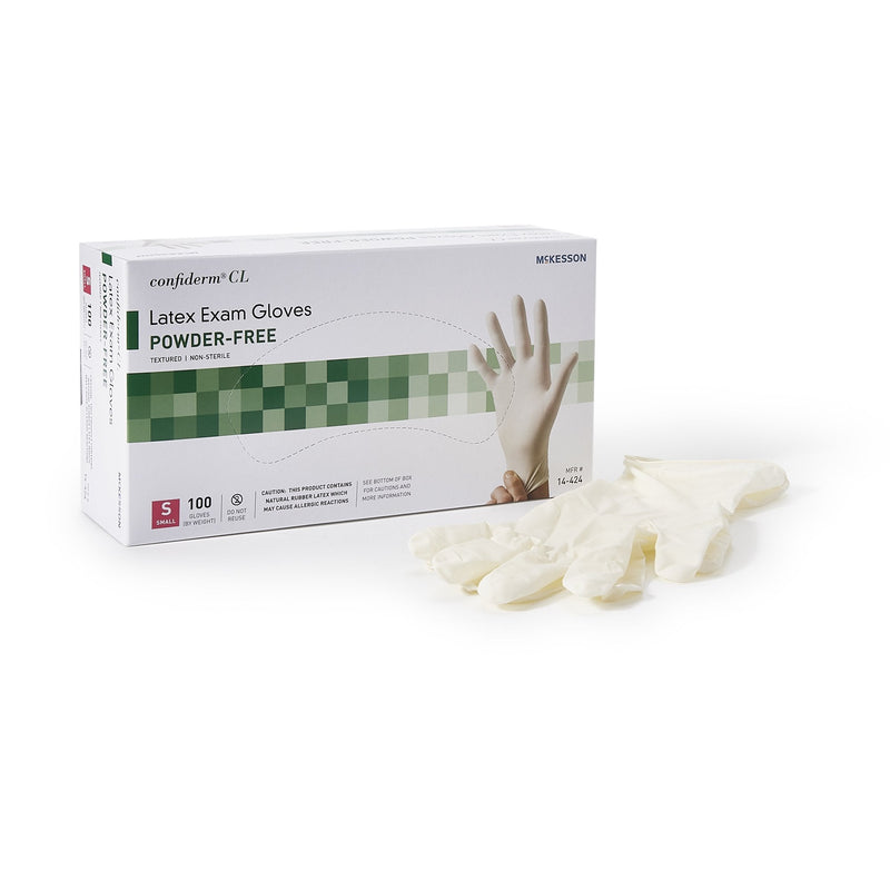 McKesson Brand McKesson Confiderm CL Latex Exam Glove, Small, Ivory (1000/CS) 