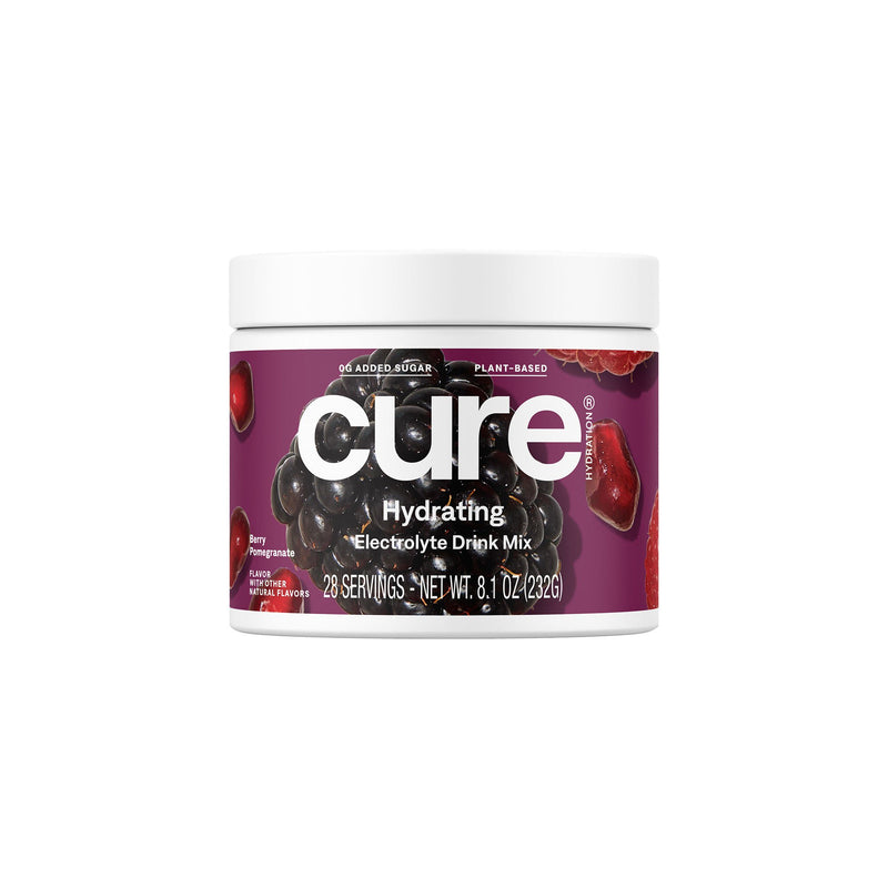 Cure Electrolyte Drink Mix, Berry Pomegranate, 7.2-ounce Jar (Case of 12)