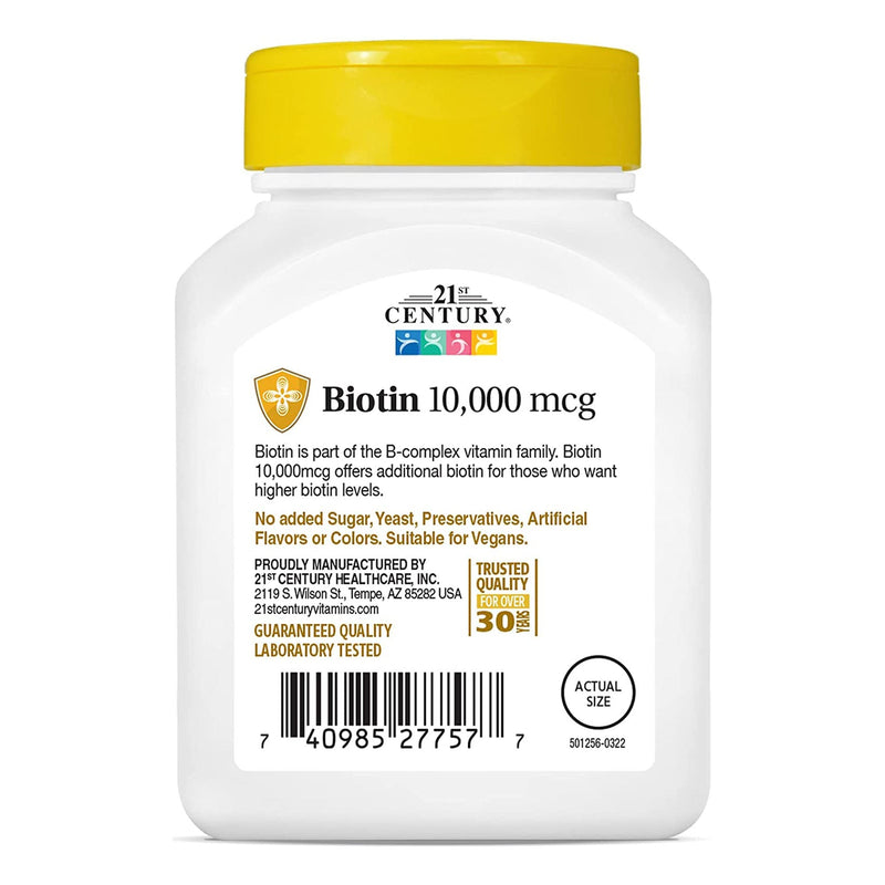 21st Century Vitamin B-7 Biotin Supplement 