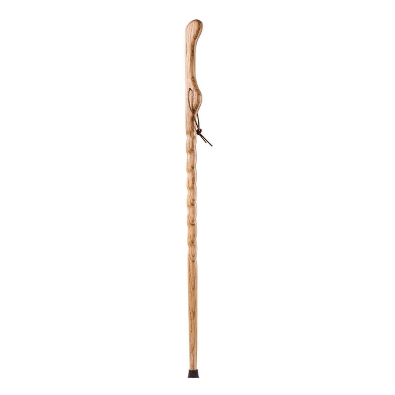 Brazos Twisted Oak Hitchhiker Handcrafted Walking Stick, 58-Inch, Tan