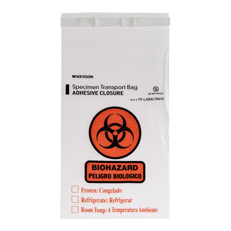 McKesson Specimen Transport Bag, Document Pouch, Adhesive Closure, 6 x 10 Inch (Case of 10)