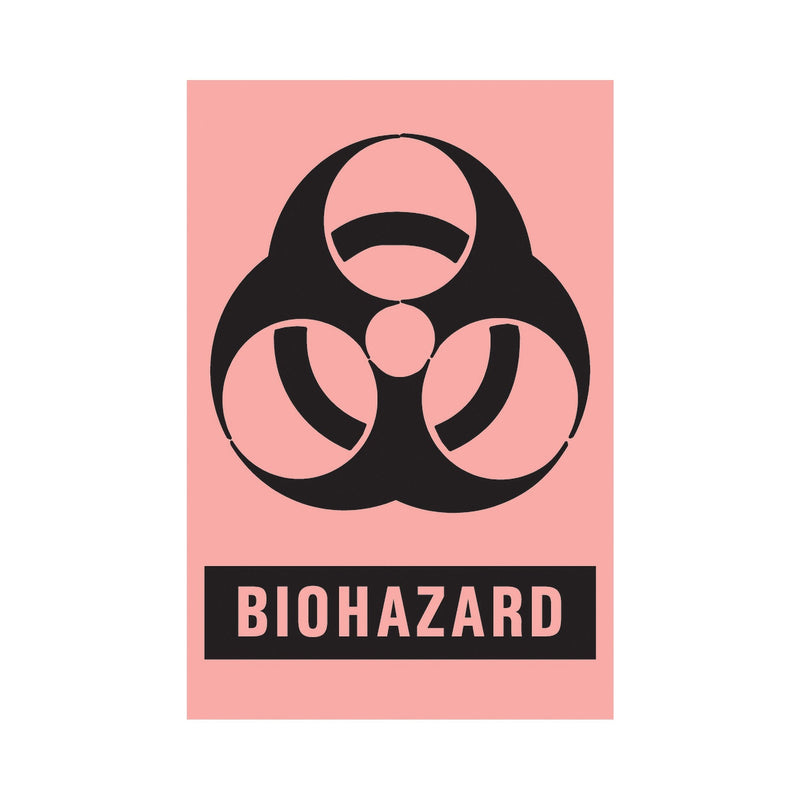 PDC Healthcare Timemed Pre-Printed Label, Biohazard, 2 x 3 Inch 
