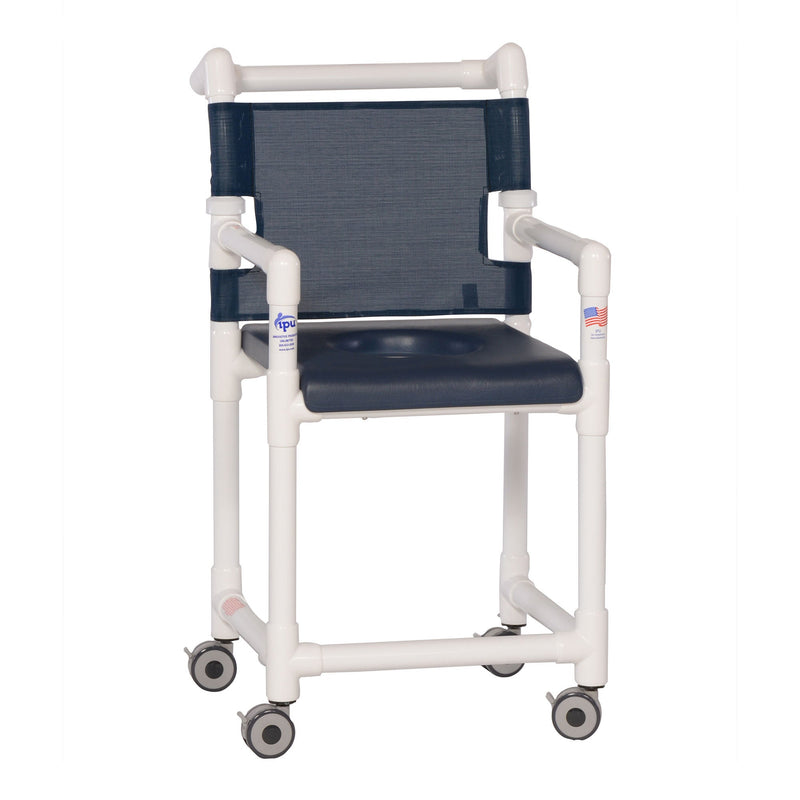 IPU Deluxe Shower Chair Commode, Navy (Each)