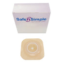 Ostomy Barrier Safe n Simple Trim to Fit, Standard Wear Flexible Tape 45 mm Flange Up to 1-1/4 Inch Opening 4-1/2 X 4-1/2 Inch (10/BX)