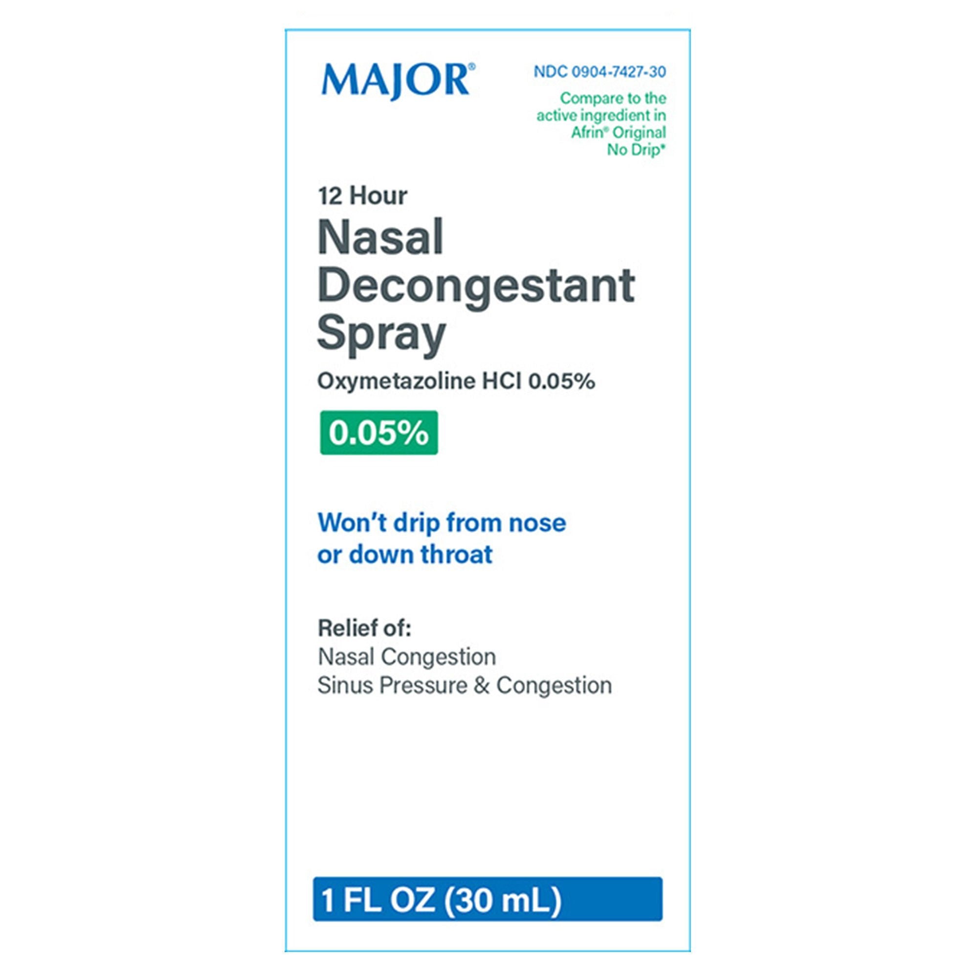 Major 0.05% Oxymetazoline Nasal Decongestant Spray, 30 mL Bottle (Each) 