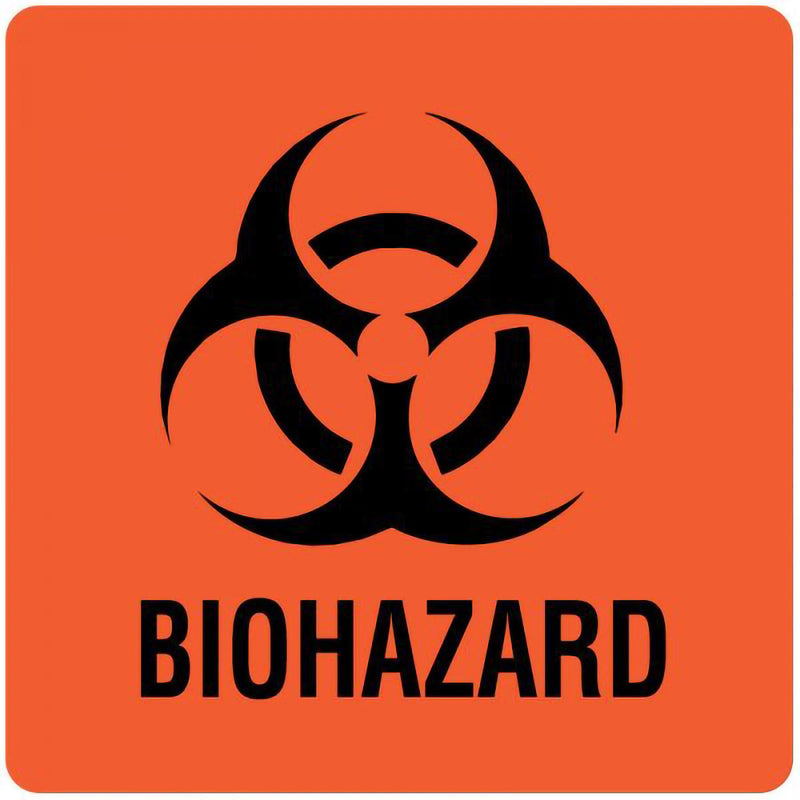 UAL Biohazard Pre-Printed Label, 3 x 3 Inch (Pack of 50)