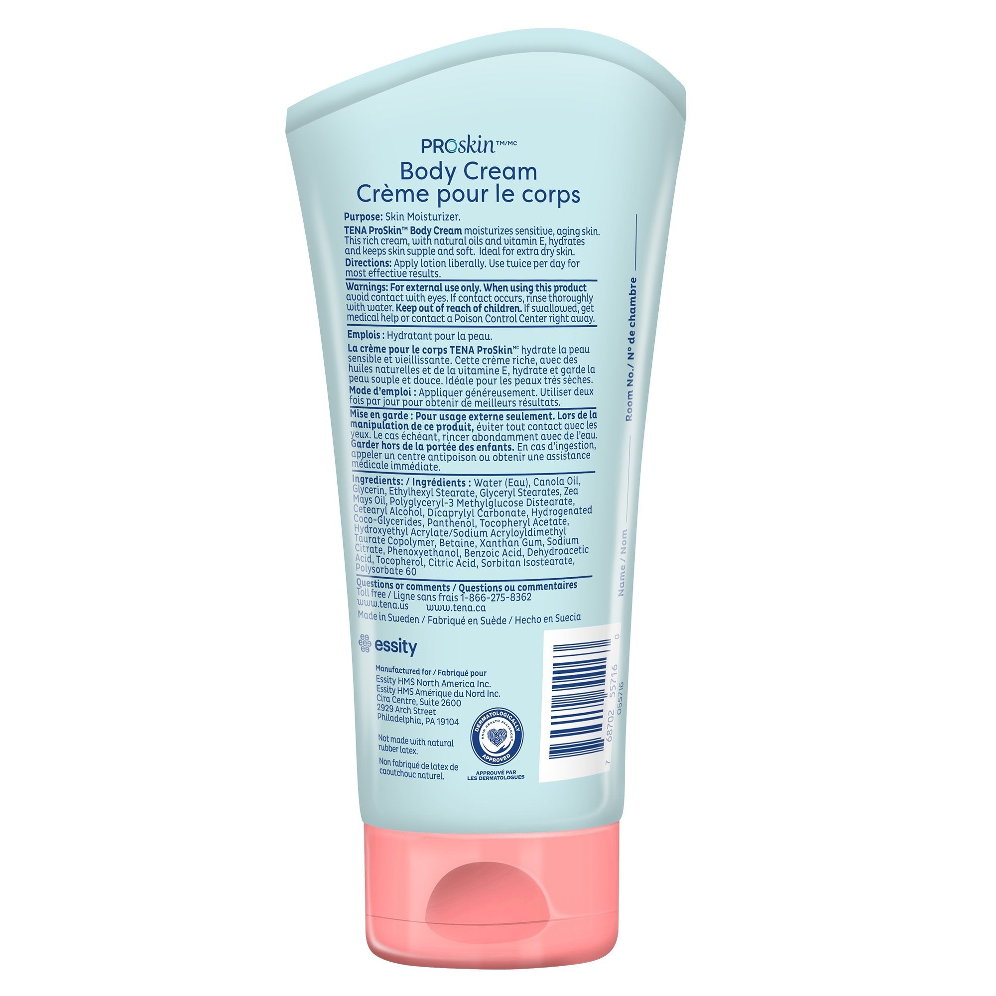 Essity HMS North America Inc Hand and Body Moisturizer TENA Proskin 5.1 oz. Tube Unscented Cream CHG Compatible (6/CS) 
