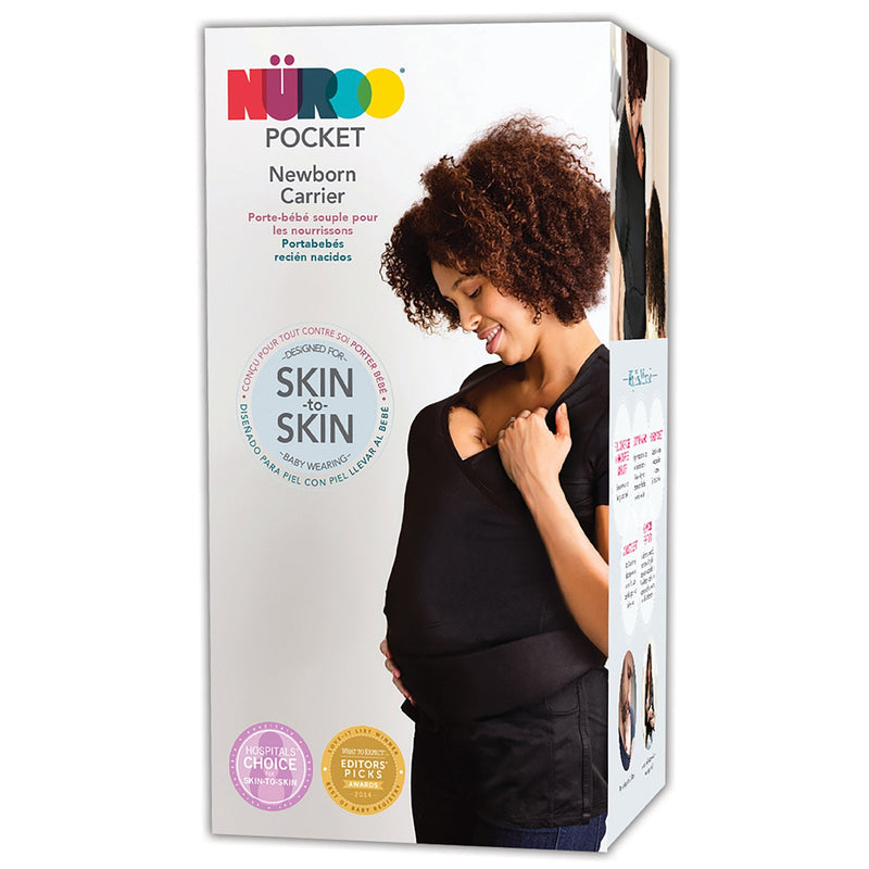 Brownmed NuRoo Pocket Short Sleeve Pocket Baby Carrier, Black, Extra-Small (3/CS)
