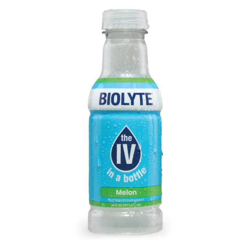 Biolyte the IV in a Bottle Electrolyte Hydration Drink, Melon Flavor, 16 ounces (Case of 12)