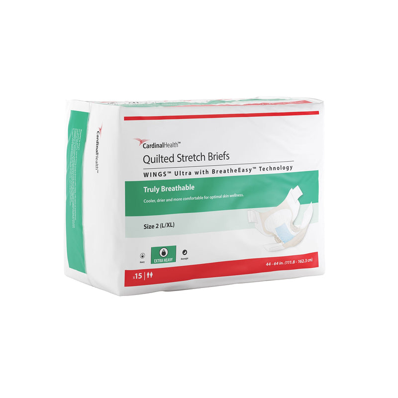 Incontinence Brief Wings Ultra Size 2 Unisex Disposable Heavy Absorbency (Case of 60)