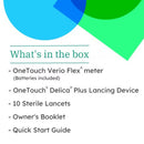 Blood Glucose Meter OneTouch Verio Flex 5 Second Results 500 Test Results Requires Coding (4/CS)